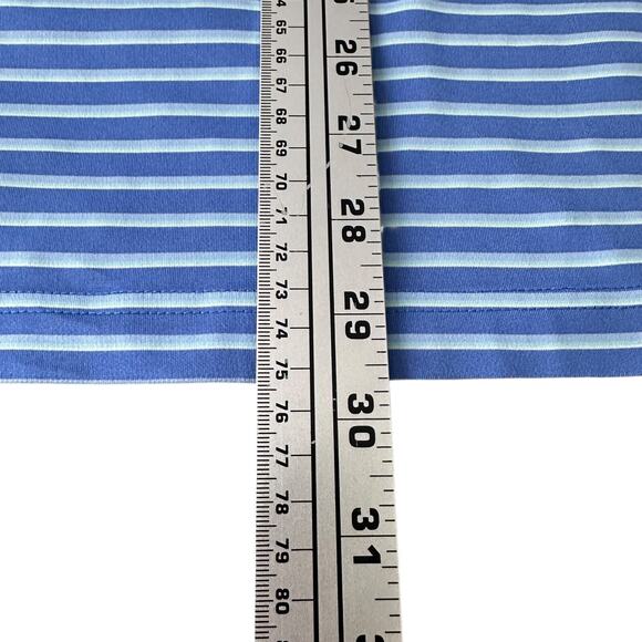 Trump National Los Angeles Polo Shirt Men’s Large Blue Striped Golf F&G Tech - Picture 10 of 10